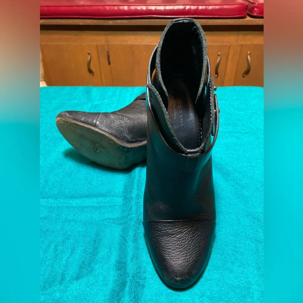 Rag & Bone “Harrow” Cowhide Leather Heeled Ankle Boots - Picture 5 of 15